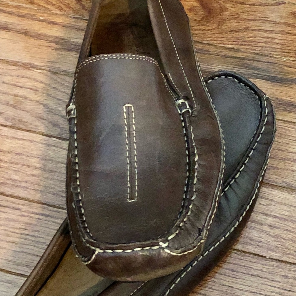 Clarks Dark Brown Leather Slip-On Loafers